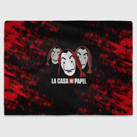 Плед 3D с принтом БУМАЖНЫЙ ДОМ СЕРИАЛ LA CASA DE PAPEL BELLA CIAO в Рязани, 100% полиэстер | закругленные углы, все края обработаны. Ткань не мнется и не растягивается | bella ciao | la casa de papel | бумажный дом | ла каса де | ла каса де папель | ла каса де пепел | лакаса | сериал | фильм