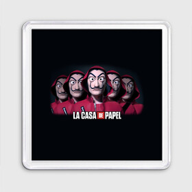 Магнит 55*55 с принтом LA CASA DE PAPEL BELLA CIAO / БУМАЖНЫЙ ДОМ в Рязани, Пластик | Размер: 65*65 мм; Размер печати: 55*55 мм | Тематика изображения на принте: bella ciao | la casa de papel | бумажный дом | ла каса де | ла каса де папель | ла каса де пепел | лакаса | сериал | фильм