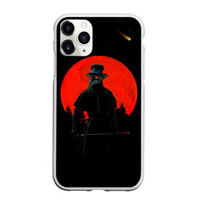 Чехол для iPhone 11 Pro Max матовый с принтом plague doctor ЧУМНОЙ ДОКТОР в Рязани, Силикон |  | art | artwork | dark | illustration | moon | plague doctor | red moon | арт | луна | мрак | ночь | чума | чумной доктор