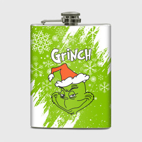 Фляга с принтом Grinch Green. в Рязани, металлический корпус | емкость 0,22 л, размер 125 х 94 мм. Виниловая наклейка запечатывается полностью | 2022 | grinch | happy new year | merry christmas | год тигра | гринч | зима близко | нг | новогодний | новый год | новый год 2022 | рождество | снег | снежинки