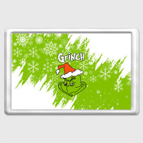 Магнит 45*70 с принтом Grinch Green. в Рязани, Пластик | Размер: 78*52 мм; Размер печати: 70*45 | Тематика изображения на принте: 2022 | grinch | happy new year | merry christmas | год тигра | гринч | зима близко | нг | новогодний | новый год | новый год 2022 | рождество | снег | снежинки