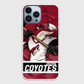 Чехол для iPhone 13 Pro Max с принтом Аризона Койотис, Arizona Coyotes в Рязани,  |  | arizona | arizona coyotes | coyotes | hockey | nhl | usa | аризона | аризона койотис | койотис | нхл | спорт | сша | феникс | финикс койотс | хоккей | шайба