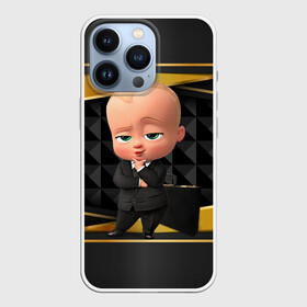 Чехол для iPhone 13 Pro с принтом BOSS gold  black в Рязани,  |  | baby | boss | boss baby | босс | босс молокосос | маленький босс | малыш | мальчик | молокосос | ребенок