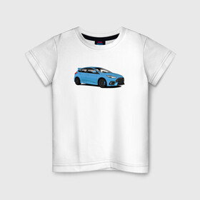 Детская футболка хлопок с принтом Ford Focus RS art в Рязани, 100% хлопок | круглый вырез горловины, полуприлегающий силуэт, длина до линии бедер | Тематика изображения на принте: focus | focusrs | ford | fordfocus | rs