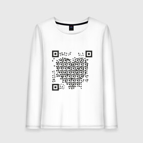 Женский лонгслив хлопок с принтом QR Love в Рязани, 100% хлопок |  | coronavirus | covid | covid19 | l | qr code | qr код | sputnik | вакцина | вакцинация | вирус | здоровье | изоляция | иммунитет | карантин | ковид | код | корона | коронавирус | маркировка | маска | пандемия | паспорт