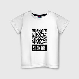 Детская футболка хлопок с принтом QR Scan в Рязани, 100% хлопок | круглый вырез горловины, полуприлегающий силуэт, длина до линии бедер | coronavirus | covid | covid19 | qr code | qr код | sputnik | вакцина | вакцинация | вирус | здоровье | изоляция | иммунитет | карантин | ковид | код | корона | коронавирус | маркировка | маска | пандемия | паспорт | прививка