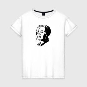 Женская футболка хлопок с принтом Аrt Adele в Рязани, 100% хлопок | прямой крой, круглый вырез горловины, длина до линии бедер, слегка спущенное плечо | девушка | лицо | певица | портрет | рисунок