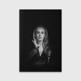 Обложка для паспорта матовая кожа с принтом Adele Icon в Рязани, натуральная матовая кожа | размер 19,3 х 13,7 см; прозрачные пластиковые крепления | девушка | имя | микрофон | певица | фото