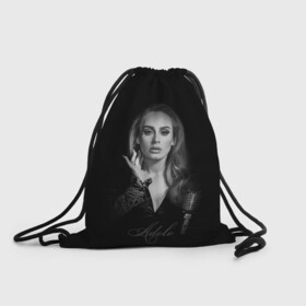 Рюкзак-мешок 3D с принтом Adele Icon в Рязани, 100% полиэстер | плотность ткани — 200 г/м2, размер — 35 х 45 см; лямки — толстые шнурки, застежка на шнуровке, без карманов и подкладки | девушка | имя | микрофон | певица | фото