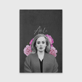 Обложка для паспорта матовая кожа с принтом Flowers Adele в Рязани, натуральная матовая кожа | размер 19,3 х 13,7 см; прозрачные пластиковые крепления | имя | надпись | певица | текстура | цветы