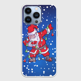 Чехол для iPhone 13 Pro с принтом ДАБ САНТА В ГИРЛЯНДЕ в Рязани,  |  | 2022 | christmas | cold | dab | dub | garland | klaus | merry | new | santa | snow | winter | year | герлянды | гирлянда | год | даб | зима | клаус | мороз | новый | рождество | санта | снег | фонарики | холод