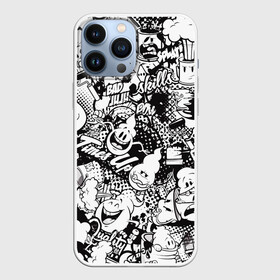 Чехол для iPhone 13 Pro Max с принтом Нейромульт в Рязани,  |  | Тематика изображения на принте: абстракция | мульт | мультфильм | пестрый | черно белый