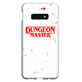 Чехол для Samsung S10E с принтом DUNGEON MASTER BLOOD ГАЧИМУЧИ БЕЛЫЙ в Рязани, Силикон | Область печати: задняя сторона чехла, без боковых панелей | aniki | billy | boss | boy | bucks | dark | deep | door | dungeon | fantasy | gachi | gachimuchi | gym | hundred | master | muchi | next | stranger | the | things | three | van | wee | билли | ван | гачи | гачимучи | дела | мучи | 