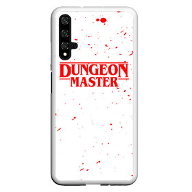 Чехол для Honor 20 с принтом DUNGEON MASTER BLOOD ГАЧИМУЧИ БЕЛЫЙ в Рязани, Силикон | Область печати: задняя сторона чехла, без боковых панелей | aniki | billy | boss | boy | bucks | dark | deep | door | dungeon | fantasy | gachi | gachimuchi | gym | hundred | master | muchi | next | stranger | the | things | three | van | wee | билли | ван | гачи | гачимучи | дела | мучи | 