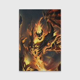 Обложка для паспорта матовая кожа с принтом DOTA 2 SHADOW FIEND   ТЕНЬ в Рязани, натуральная матовая кожа | размер 19,3 х 13,7 см; прозрачные пластиковые крепления | bristleback | dota | dota 2 | dota2 | heroes | invoker | lina | og team | pudge | shadow | shadow fiend | team liquid | team spirit | the international | windranger | бристелбек | бристл | дота | дота 2 | дота2 | пудж | тень | урса