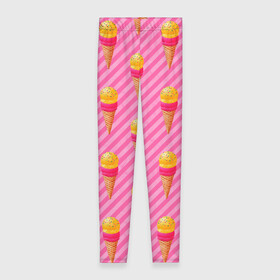 Леггинсы 3D с принтом Сладкое мороженое паттерн в Рязани, 80% полиэстер, 20% эластан | Эластичный пояс, зауженные к низу, низкая посадка | ice | мороженое | паттерн | сладкое | сладость | эскимо