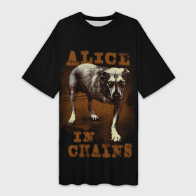 Платье-футболка 3D с принтом Alice in chains Dog в Рязани,  |  | alice in chains | alternative | metall | music | rock | алиса в цепях | альтернатива | металл | музыка | рок | элис ин чейнс
