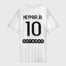 Платье-футболка 3D с принтом Neymar 10 PSG Pink Theme в Рязани,  |  | neymar | neymar jr | psg | аргентина | лео месси | лига 1 | лига чемпионов | месси | пари сен жермен | париж | псж | франция | французский футбол | футбол