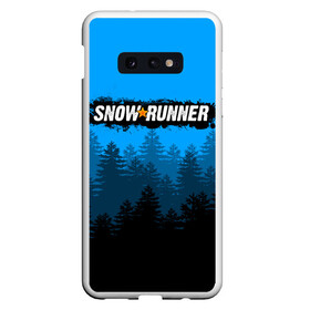 Чехол для Samsung S10E с принтом SNOWRUNNER СНОУРАННЕР ЛЕС в Рязани, Силикон | Область печати: задняя сторона чехла, без боковых панелей | game | snow runner | snowrunner | грузовик | дальнобойщик | игра | симулятор | сноу раннер | сноураннер