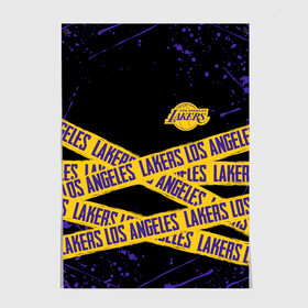 Постер с принтом LAKERS LOGO БРЫЗГИ КРАСОК в Рязани, 100% бумага
 | бумага, плотность 150 мг. Матовая, но за счет высокого коэффициента гладкости имеет небольшой блеск и дает на свету блики, но в отличии от глянцевой бумаги не покрыта лаком | america | basketball | kobe bryant | la | la lakers | lakers | lines | los angeles lakers | nba | usa | баскетбол | брызги | брызги красок | кобе брайант | краски | линии | лос анджелес лейкерс | нба | полосы | сша