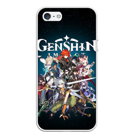 Чехол для iPhone 5/5S матовый с принтом GENSHIN IMPACT HEROES SPACE в Рязани, Силикон | Область печати: задняя сторона чехла, без боковых панелей | genshin impact | heroes genshi | альбедо | барбара | беннет | бэй доу | венти | гань юй | джинн | дилюк | диона | кли | кэ цин | кэйа | лиза | мона | нин гуан | ноэль | путешественник | рэйзор | сахароза | син цю | синь янь