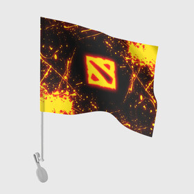 Флаг для автомобиля с принтом DOTA 2 FIRE LOGO ДОТА 2 ОГНЕННЫЙ ЛОГО в Рязани, 100% полиэстер | Размер: 30*21 см | bristleback | dota | dota 2 | dota2 | heroes | invoker | lina | og team | pudge | shadow | shadow fiend | team liquid | team spirit | the international | windranger | бристелбек | бристл | брызги | брызги красок | дота | дота 2 | дота2 | краски | пудж | т