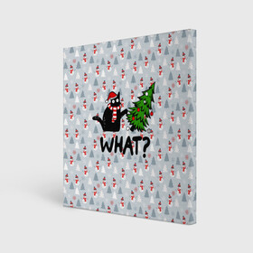 Холст квадратный с принтом WHAT CAT | CHRISTMAS в Рязани, 100% ПВХ |  | 2020 | 2021 | 2022 | cat | cats | christmas | merry | what | ват | кот | леденец | мяу | нг | новогодний | новый год | олени | рождество | свитер | узоры