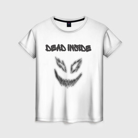 Женская футболка 3D с принтом Zxc Smile в Рязани, 100% полиэфир ( синтетическое хлопкоподобное полотно) | прямой крой, круглый вырез горловины, длина до линии бедер | dead inside | demon | depression | dota 2 | drain | phonk | smile | tilted | zxc | zxcursed
