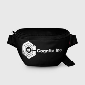 Поясная сумка 3D с принтом Logo Cognito Inc в Рязани, 100% полиэстер | плотная ткань, ремень с регулируемой длиной, внутри несколько карманов для мелочей, основное отделение и карман с обратной стороны сумки застегиваются на молнию | знак | корпорация | логотип | надпись | название