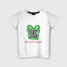 Детская футболка хлопок с принтом QR Christmas в Рязани, 100% хлопок | круглый вырез горловины, полуприлегающий силуэт, длина до линии бедер | coronavirus | covid | covid19 | qr code | qr код | sputnik | вакцина | вакцинация | вирус | здоровье | изоляция | иммунитет | карантин | ковид | код | корона | коронавирус | маркировка | маска | матрица | п | пандемия