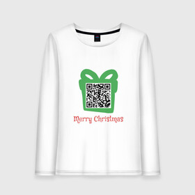 Женский лонгслив хлопок с принтом QR Christmas в Рязани, 100% хлопок |  | coronavirus | covid | covid19 | qr code | qr код | sputnik | вакцина | вакцинация | вирус | здоровье | изоляция | иммунитет | карантин | ковид | код | корона | коронавирус | маркировка | маска | матрица | п | пандемия