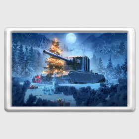 Магнит 45*70 с принтом World of Tanks Christmas в Рязани, Пластик | Размер: 78*52 мм; Размер печати: 70*45 | art | christmas | gifts | moon | new year | night | snow | tank | tree | winter | world of tanks | арт | елка | зима | луна | новый год | ночь | подарки | рождество | снег | танк