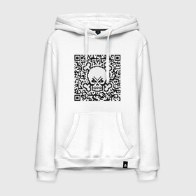 Мужская толстовка хлопок с принтом QR Skull в Рязани, френч-терри, мягкий теплый начес внутри (100% хлопок) | карман-кенгуру, эластичные манжеты и нижняя кромка, капюшон с подкладом и шнурком | coronavirus | covid | covid19 | qr code | qr код | sputnik | вакцина | вакцинация | вирус | здоровье | изоляция | иммунитет | карантин | ковид | код | корона | коронавирус | маркировка | маска | матрица | п | пандемия