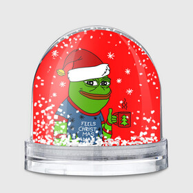 Игрушка Снежный шар с принтом Pepe New Year    Pepe the Frog в Рязани, Пластик | Изображение внутри шара печатается на глянцевой фотобумаге с двух сторон | pepe | pepe new year | pepe the frog | лягушенок пепе | лягушка | лягушка мем | мемы | новогодние | новогодние мемы | новый год | пепе | с новым годом