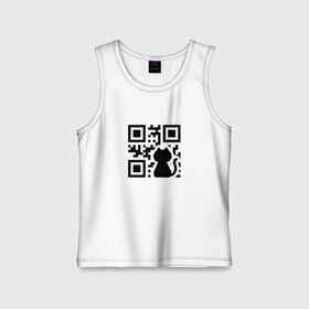 Детская майка хлопок с принтом CAT QR CODE в Рязани,  |  | Тематика изображения на принте: cat | cats | meow | qr code | qr код | qrcode | qrкод | quick response code | кот | котик | котики | коты | кошка | кошки | куар | куар код | кью ар код | матричных штриховых кодов | мяу | штриховых кодов