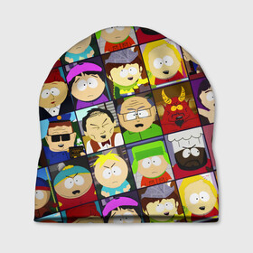 Шапка 3D с принтом SOUTH PARK   ЮЖНЫЙ ПАРК   УЗОР   PATTERN в Рязани, 100% полиэстер | универсальный размер, печать по всей поверхности изделия | eric cartman | park | pattern | south | south park | кайл | картман | картмен | кени | кеннет | кенни | они убили кени | парк | саус парк | сволочи | стэнли | узор | эрик | южный | южный парк