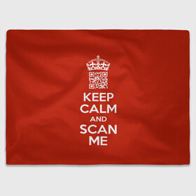 Плед 3D с принтом Keep calm and scan me: fuck off. в Рязани, 100% полиэстер | закругленные углы, все края обработаны. Ткань не мнется и не растягивается | Тематика изображения на принте: crown | cute | keep calm and scan me | qr code | qr код | royal motto | королевский девиз | корона | милый | пошел ты | успокойся и просканируй меня