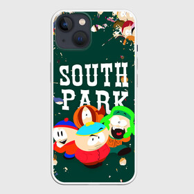 Чехол для iPhone 13 с принтом SOUTH PARK   ЮЖНЫЙ ПАРК   АРТ в Рязани,  |  | eric cartman | park | pattern | south | south park | арт | зима | кайл | картман | картмен | кени | кеннет | кенни | они убили кени | парк | саус парк | сволочи | стэнли | узор | эрик | южный | южный парк