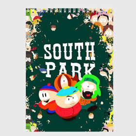 Скетчбук с принтом SOUTH PARK   ЮЖНЫЙ ПАРК   АРТ в Рязани, 100% бумага
 | 48 листов, плотность листов — 100 г/м2, плотность картонной обложки — 250 г/м2. Листы скреплены сверху удобной пружинной спиралью | Тематика изображения на принте: eric cartman | park | pattern | south | south park | арт | зима | кайл | картман | картмен | кени | кеннет | кенни | они убили кени | парк | саус парк | сволочи | стэнли | узор | эрик | южный | южный парк