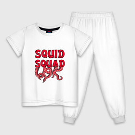 Детская пижама хлопок с принтом Squid Squad в Рязани, 100% хлопок |  брюки и футболка прямого кроя, без карманов, на брюках мягкая резинка на поясе и по низу штанин
 | 001 | 067 | 101 | 199 | 212 | 456 | game | korea | mask | netflix | ojingeo geim | squid game | деньги | игра | игра в кальмара | кальмар | кино | кореец | корея | криминал | кровь | маска | нетфликс | сериал | триллер