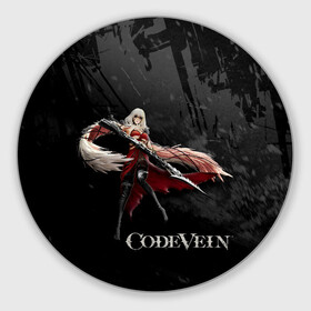 Круглый коврик для мышки с принтом Ева Ру Code Vein в Рязани, резина и полиэстер | круглая форма, изображение наносится на всю лицевую часть | eva | eva roux | roux | девушка | ева | игра | код вейн | персонаж | роукс