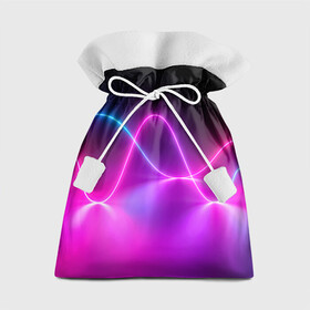 Подарочный 3D мешок с принтом Лучи света pink theme в Рязани, 100% полиэстер | Размер: 29*39 см | абстрактные | волна | волна света | излучение | киберпанк | лучи | лучи света | неон | неоновые принты | рисунок | свет