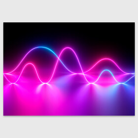 Поздравительная открытка с принтом Лучи света pink theme в Рязани, 100% бумага | плотность бумаги 280 г/м2, матовая, на обратной стороне линовка и место для марки
 | абстрактные | волна | волна света | излучение | киберпанк | лучи | лучи света | неон | неоновые принты | рисунок | свет