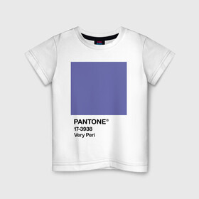Детская футболка хлопок с принтом Цвет Pantone 2022 года - Very Peri в Рязани, 100% хлопок | круглый вырез горловины, полуприлегающий силуэт, длина до линии бедер | pantone | very peri | violet | графический дизайн | дизайн | дизайнерский мем | дизигн | дизигнер | мем | пантон | сиреневый | фиолетовый | цвет 2022 года | цвет года | цвет пантон