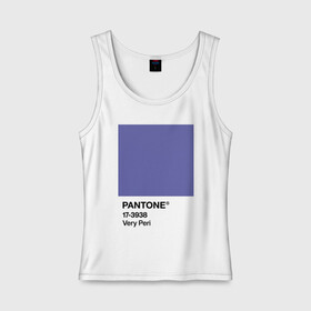 Женская майка хлопок с принтом Цвет Pantone 2022 года - Very Peri в Рязани, 95% хлопок, 5% эластан |  | pantone | very peri | violet | графический дизайн | дизайн | дизайнерский мем | дизигн | дизигнер | мем | пантон | сиреневый | фиолетовый | цвет 2022 года | цвет года | цвет пантон