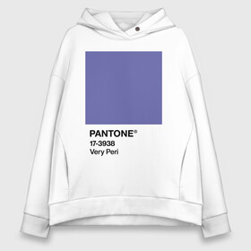 Женское худи Oversize хлопок с принтом Цвет Pantone 2022 года - Very Peri в Рязани, френч-терри — 70% хлопок, 30% полиэстер. Мягкий теплый начес внутри —100% хлопок | боковые карманы, эластичные манжеты и нижняя кромка, капюшон на магнитной кнопке | pantone | very peri | violet | графический дизайн | дизайн | дизайнерский мем | дизигн | дизигнер | мем | пантон | сиреневый | фиолетовый | цвет 2022 года | цвет года | цвет пантон