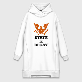 Платье-худи хлопок с принтом State of Decay | Эмблема | Лого в Рязани,  |  | logo | state of decay | survival horror | undead labs | загнивающий штат | зомби апокалипсис | лого | логотип | стадия разложения | стейт оф декай | эмблема