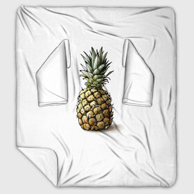 Плед с рукавами с принтом Pineapple watercolor в Рязани, 100% полиэстер | Закругленные углы, все края обработаны. Ткань не мнется и не растягивается. Размер 170*145 | Тематика изображения на принте: pineapple | ананас | графика | еда | рисунок | фрукт