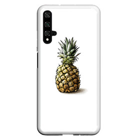 Чехол для Honor 20 с принтом Pineapple watercolor в Рязани, Силикон | Область печати: задняя сторона чехла, без боковых панелей | Тематика изображения на принте: pineapple | ананас | графика | еда | рисунок | фрукт