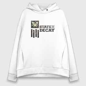 Женское худи Oversize хлопок с принтом State of Decay Iron Logo в Рязани, френч-терри — 70% хлопок, 30% полиэстер. Мягкий теплый начес внутри —100% хлопок | боковые карманы, эластичные манжеты и нижняя кромка, капюшон на магнитной кнопке | logo | state of decay | survival horror | undead labs | загнивающий штат | зомби апокалипсис | лого | логотип | стадия разложения | стейт оф декай | эмблема